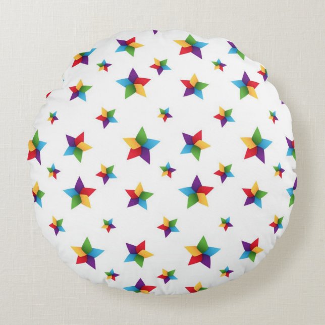 Stars patroon rond kussen (Voorkant)