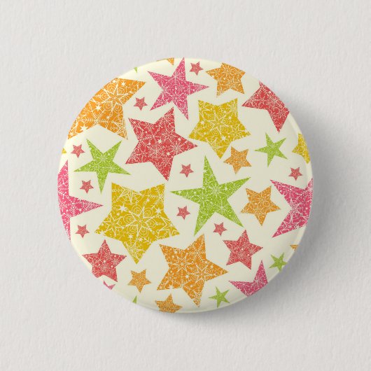 Stars patroon ronde button 5,7 cm (Voorkant)