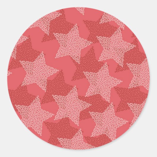 Stars patroon ronde sticker (Voorkant)