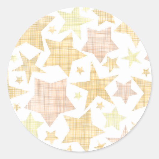 Stars patroon ronde sticker (Voorkant)
