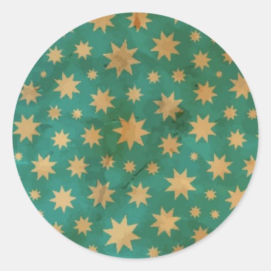 Stars patroon ronde sticker (Voorkant)