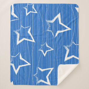 Stars patroon sherpa deken