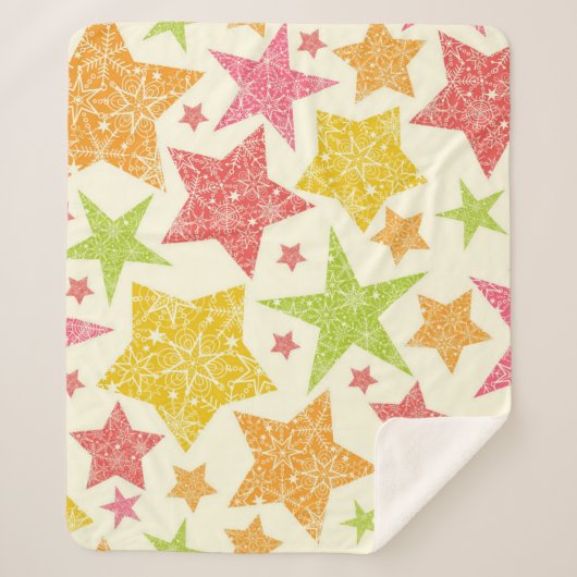 Stars patroon sherpa deken (Voorkant)