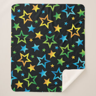 Stars patroon sherpa deken