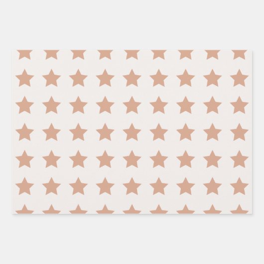 Stars Pattern Beige Earth Tones Inpakpapier Vel (Voorkant 2)
