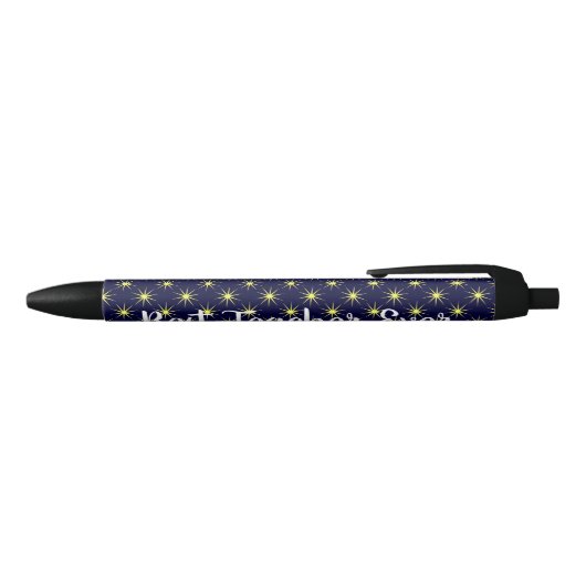 Stars Pattern Best Teacher Ever Blauwe Inkt Pen (Bovenkant)