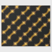 Stars Pattern Black en Gold Star Lights Elegant Cadeaupapier (Vlak)