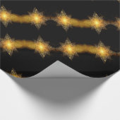 Stars Pattern Black en Gold Star Lights Elegant Cadeaupapier (Hoek)