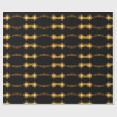 Stars Pattern Black en Gold Star Lights Elegant Cadeaupapier (Vlak)
