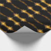 Stars Pattern Black en Gold Star Lights Elegant Cadeaupapier (Hoek)