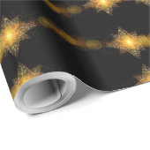 Stars Pattern Black en Gold Star Lights Elegant Cadeaupapier (Rol Hoek)