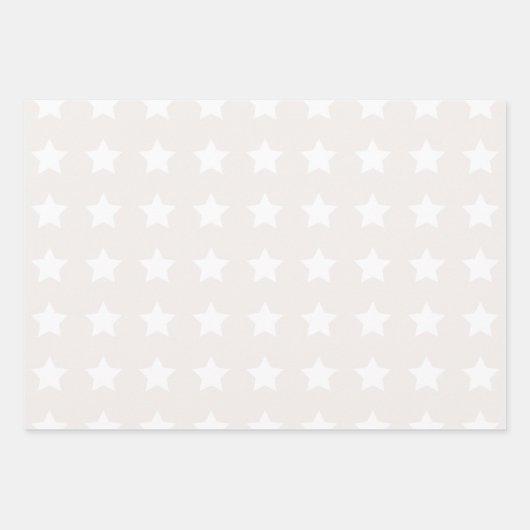 Stars Pattern Minimalist Soft Beige Neutraal Inpakpapier Vel (Voorkant)