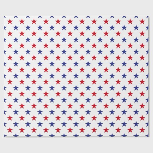 Stars Pattern (rood, wit en blauw) Cadeaupapier (Vlak)