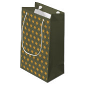 Stars Pattern Trending Colors Green Mango Klein Cadeauzakje (Achterkant Gekanteld)