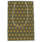 Stars Pattern Trending Colors Green Mango Medium Cadeauzakje (Voorkant)