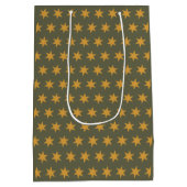 Stars Pattern Trending Colors Green Mango Medium Cadeauzakje (Achterkant)