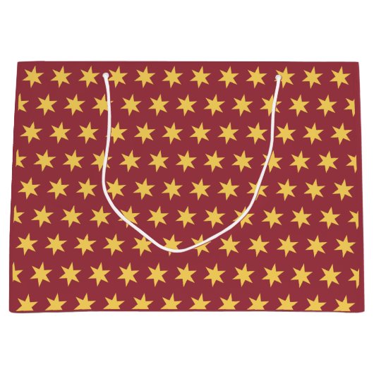 Stars Pattern Trending Colors Maroon Gold Groot Cadeauzakje (Voorkant)