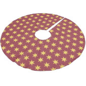 Stars Pattern Trending Colors Maroon Gold Kerstboom Rok (Gekanteld)