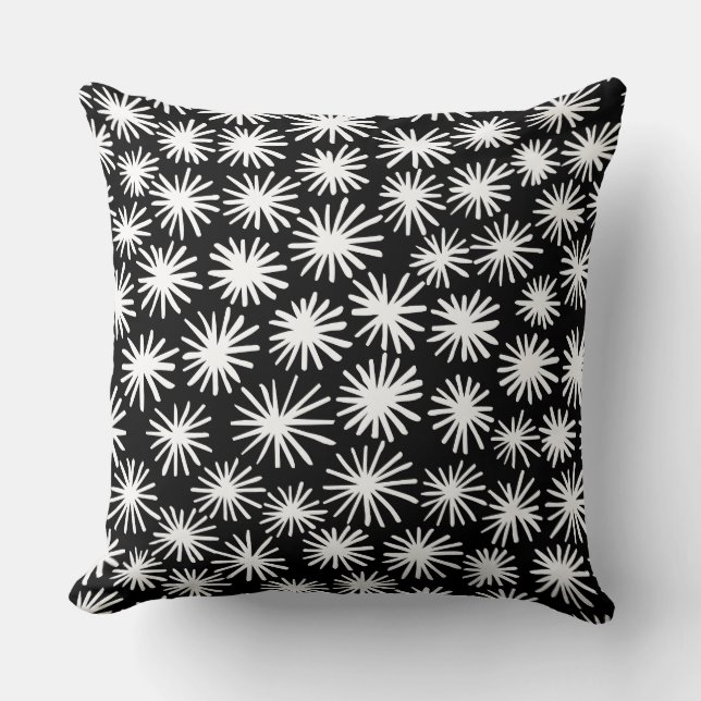 Stars Pattern - White on Black Kussen (Voorkant)