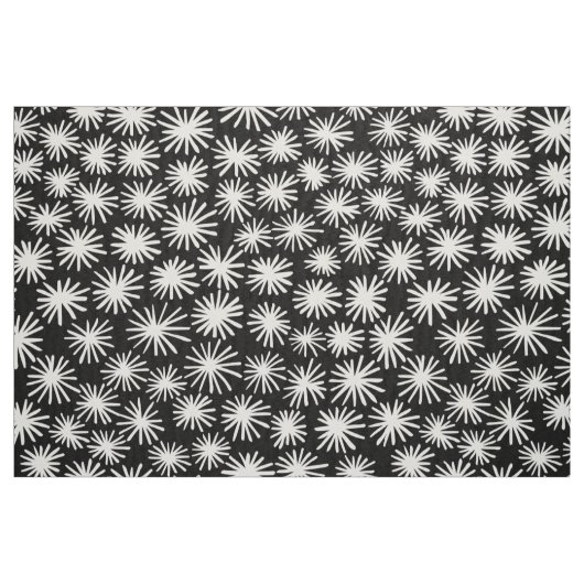 Stars Pattern - White on Black Stof (Fat Quarter)