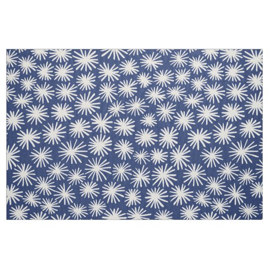 Stars Pattern - White op Blue #1D336D Stof (Fat Quarter)