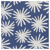 Stars Pattern - White op Blue #1D336D Stof (Close Up)