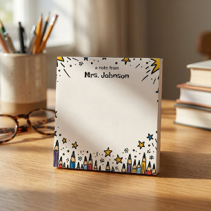 Stars & Pencils Gepersonaliseerde Waardering voor  Notitieblok
