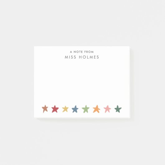 Stars Personalized Teacher Post-it Notes (Voorkant)