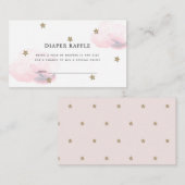 Stars Pink Clouds Baby shower Luier Raffle Ticket Informatiekaartje (Voorkant / Achterkant)