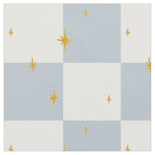 Stars plaid Check magical sage blue Stof (Close Up)
