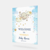 Stars Planet Clouds Blue Baby shower Acryl Bord (Hoek)