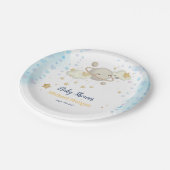 Stars Planet Clouds Blue Baby shower Papieren Bordje (Gekanteld)