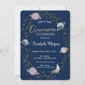 Stars Planets Galaxy Blue Quinceañera Kaart (Voorkant)