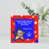 Stars Primary Colors Children's Photo Birthday Kaart (Staand voorkant)
