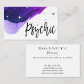 *~* Stars Psychisch Middelgrote Waterverf Paars Visitekaartje (Voorkant / Achterkant)