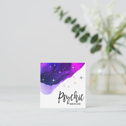 *~* Stars Psychische Middelgrote Waterverf Vierkante Visitekaartje (Staand voorkant)