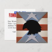 Stars Red Blue Flag Eagle Silhouette Kaart (Voorkant / Achterkant)