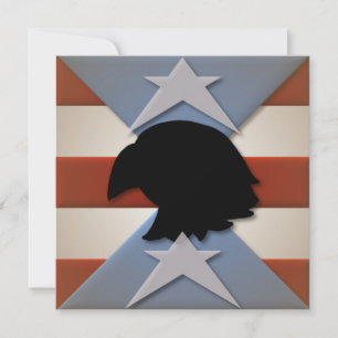 Stars Red Blue Flag Eagle Silhouette Kaart