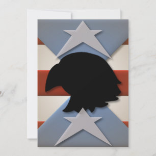 Stars Red Blue Flag Eagle Silhouette Kaart