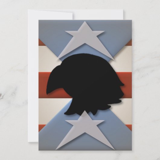 Stars Red Blue Flag Eagle Silhouette Kaart (Voorkant)