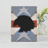 Stars Red Blue Flag Eagle Silhouette Kaart (Staand voorkant)