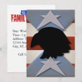 Stars Red Blue Flag Eagle Silhouette Kaart (Voorkant / Achterkant)