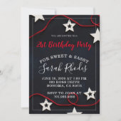 Stars & Red String Sweet Sassy 21st Birthday Party Kaart (Voorkant)