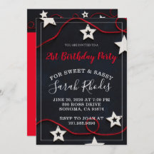 Stars & Red String Sweet Sassy 21st Birthday Party