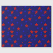 Stars Rood en blauw Gift Wrapping Paper Cadeaupapier (Vlak)