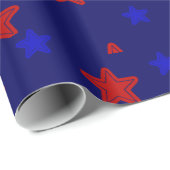Stars Rood en blauw Gift Wrapping Paper Cadeaupapier (Rol Hoek)