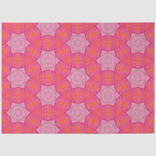  Stars Rosy Pink en Oranje Weefpapier Tissuepapier