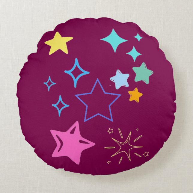 Stars Round Pillow Rond Kussen (Voorkant)