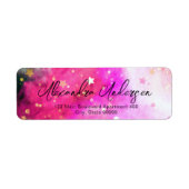 Stars roze wolken en Fancy grafisch Script Label (Voorkant)