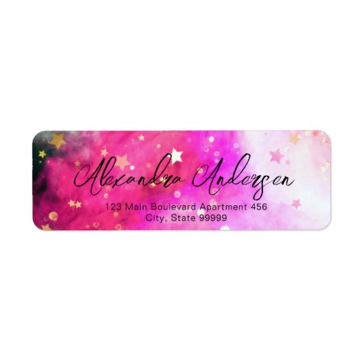 Stars roze wolken en Fancy grafisch Script Label (Voorkant)